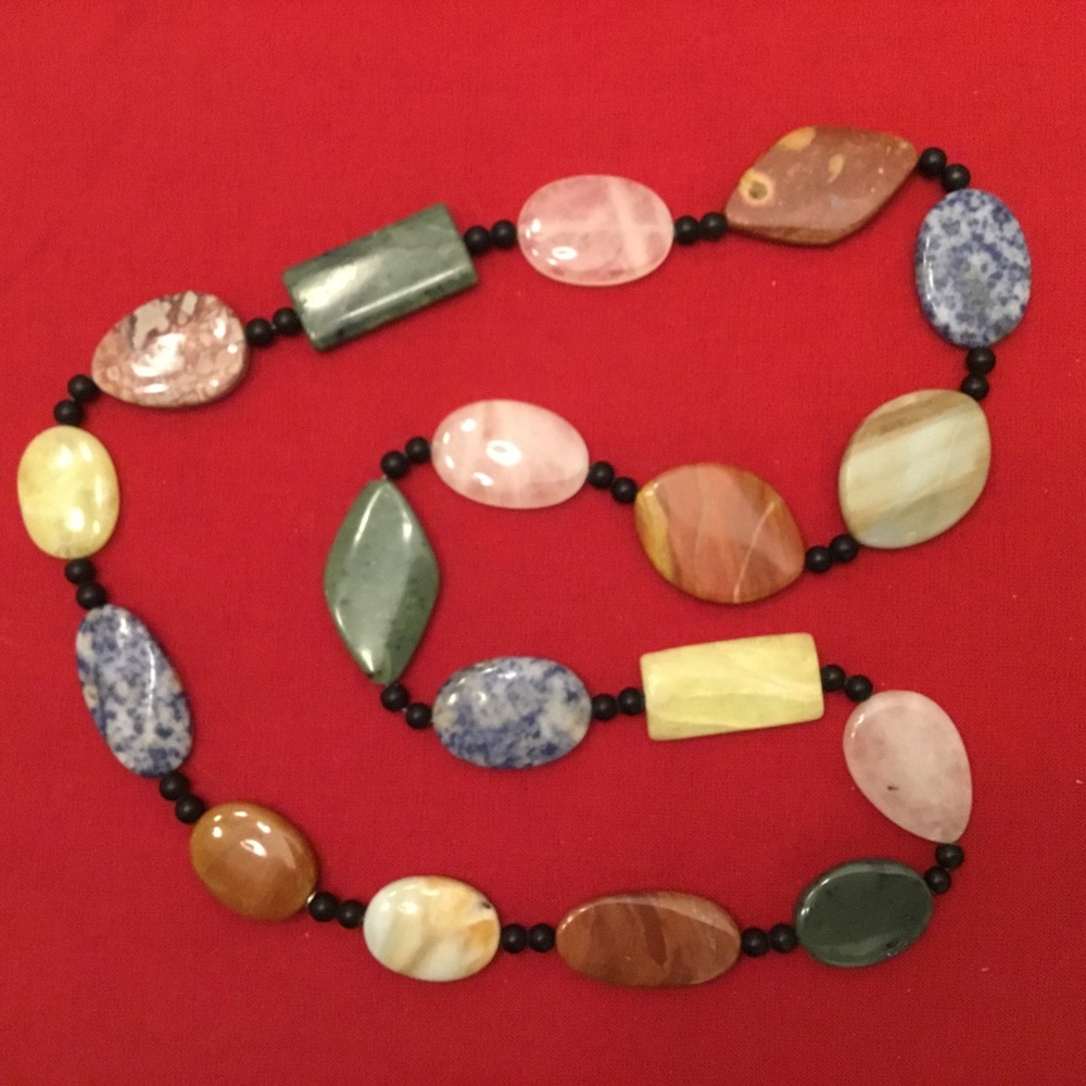 Vintage Multicolored Natural Stone Necklace